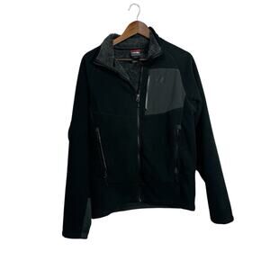 THE NORTH FACE..BLACK..SOFTSHELL..FAUX FUR LINED..FULL ZIP..JACKET..MEN S